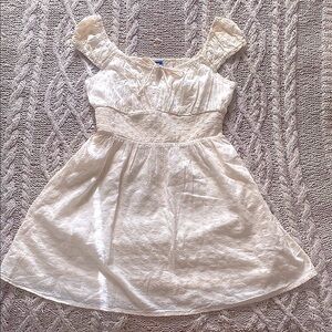 Old Navy - Women’s Ivory Puff Sleeve Mini Eyelet Sun Dress, Size M